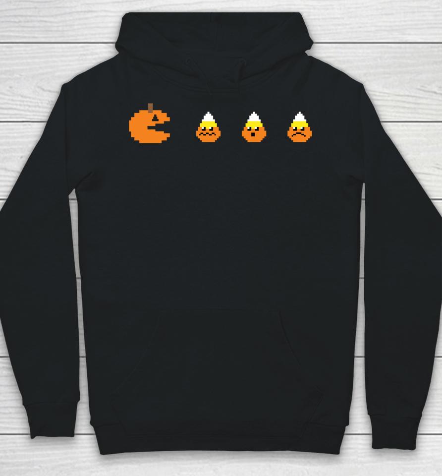 Funny Halloween Shirt 8-Bit Gaming Pumpkin Eating Candy Corn Hoodie
