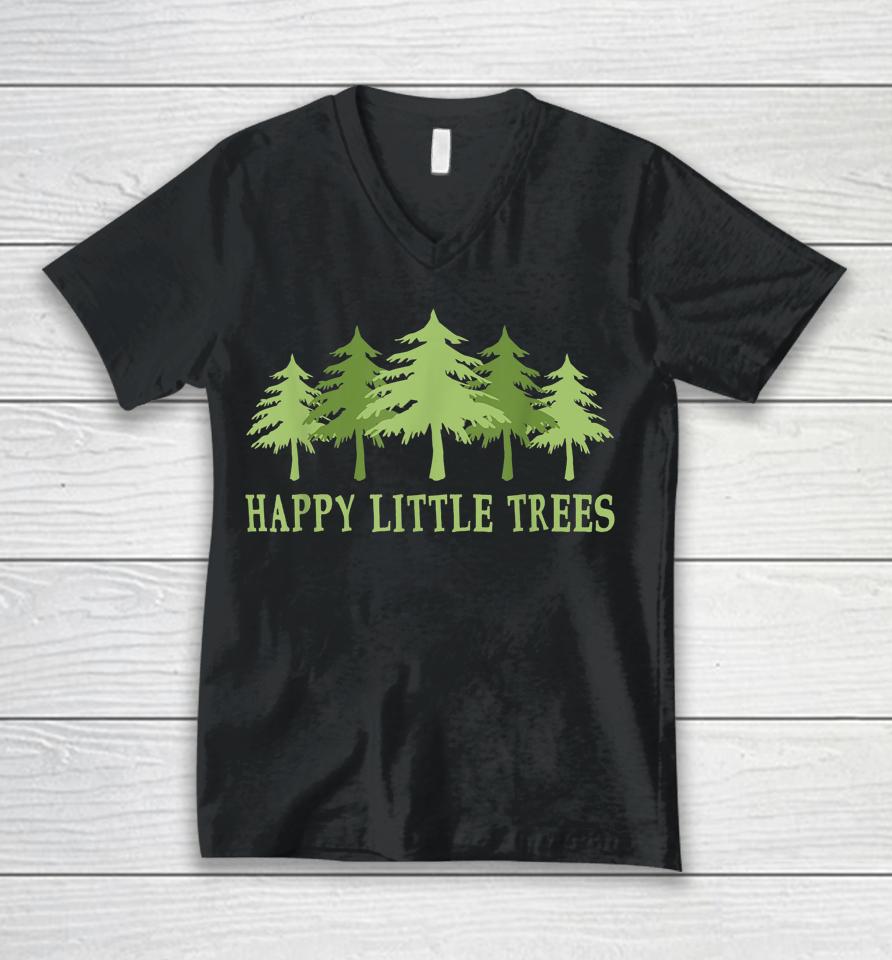 Funny Happy Little Trees Gifts Bob Style Camping Unisex V-Neck T-Shirt
