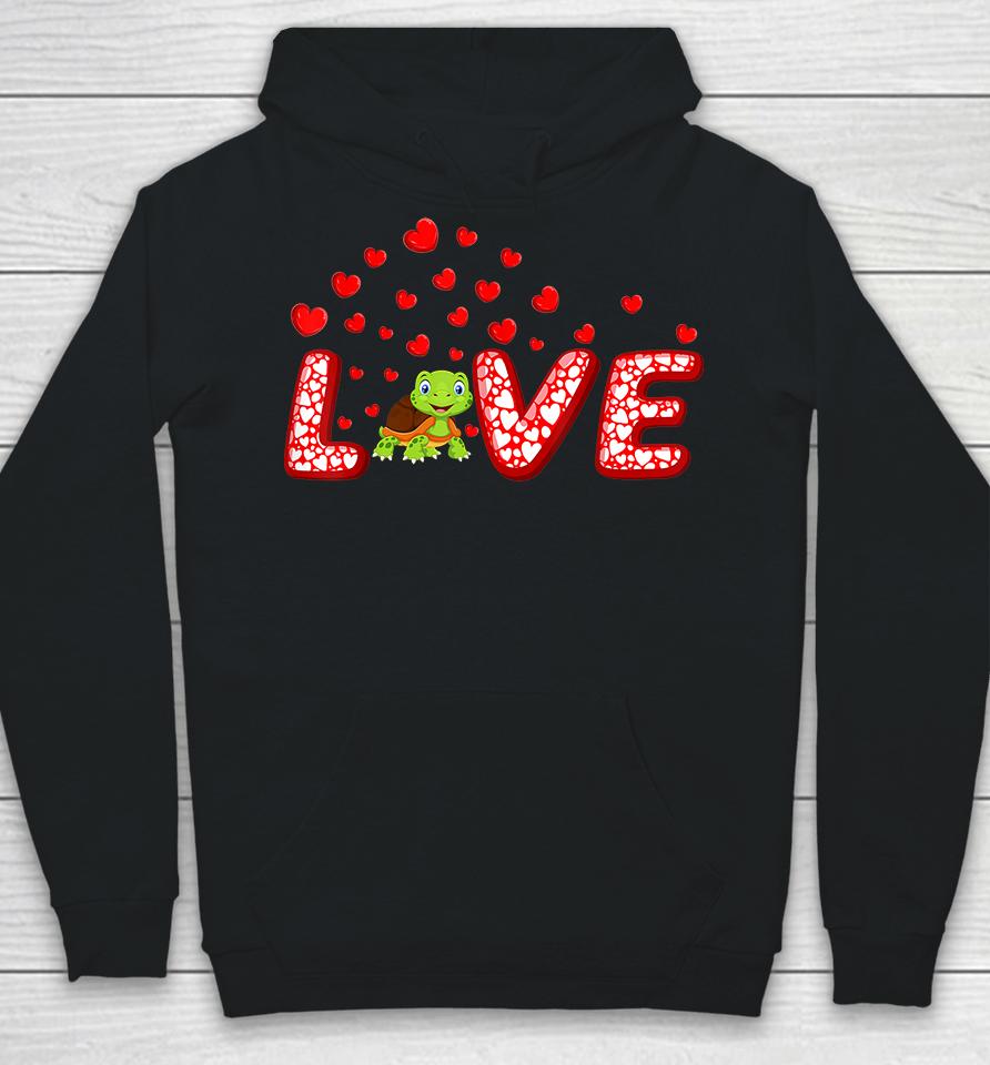 Funny Hearts Love Turtle Valentine's Day Hoodie