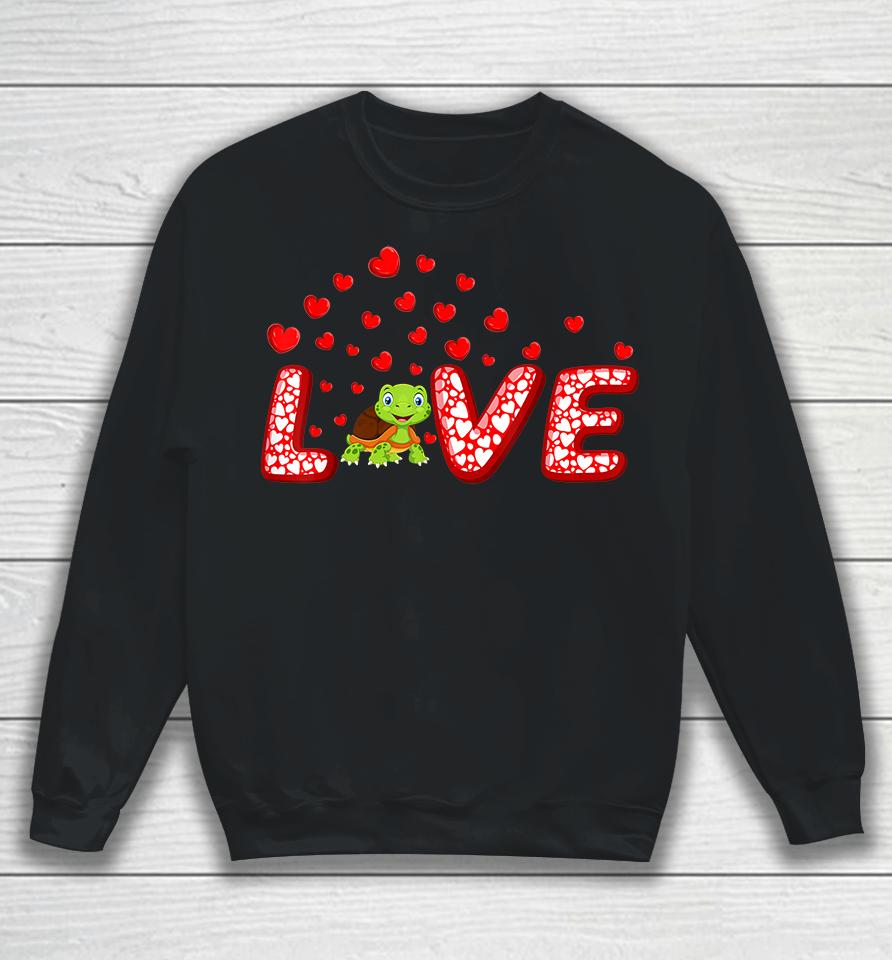 Funny Hearts Love Turtle Valentine's Day Sweatshirt