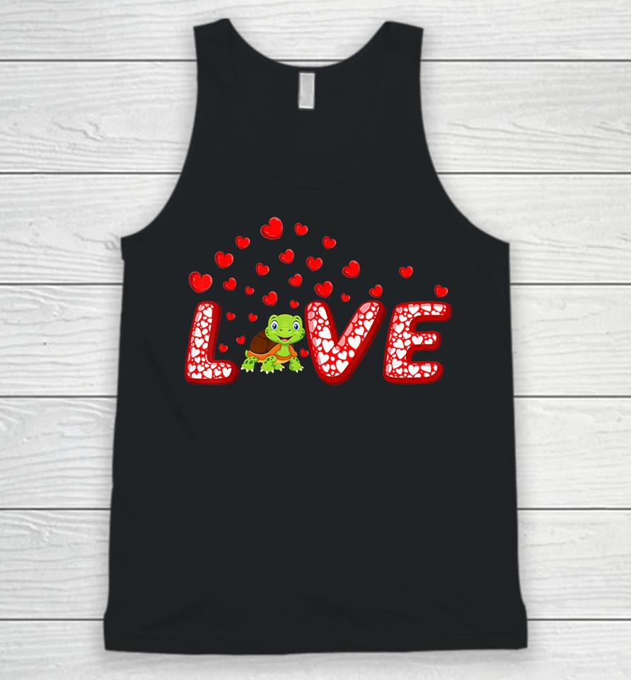 Funny Hearts Love Turtle Valentine's Day Unisex Tank Top