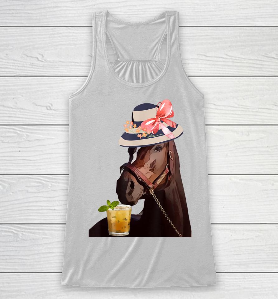 Funny Horse Derby Party Racerback Tank