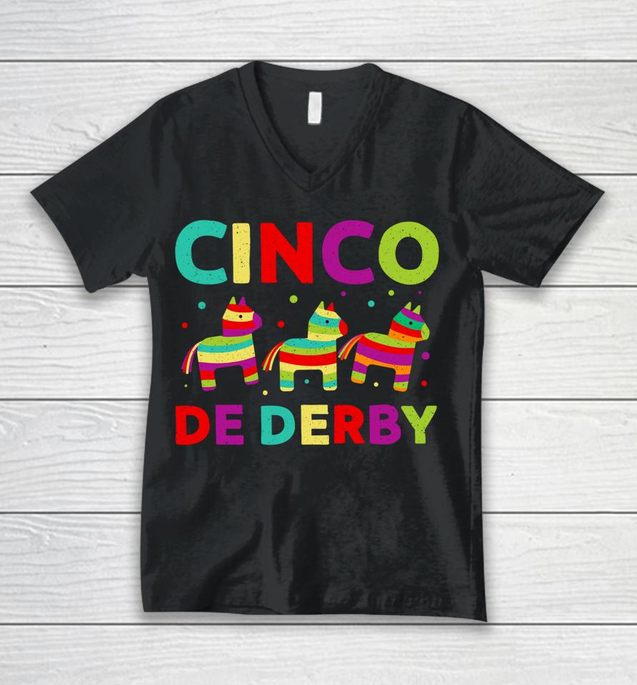 Funny Horse Racing Vintage Cinco De Derby Ky Derby Horse Unisex V-Neck T-Shirt