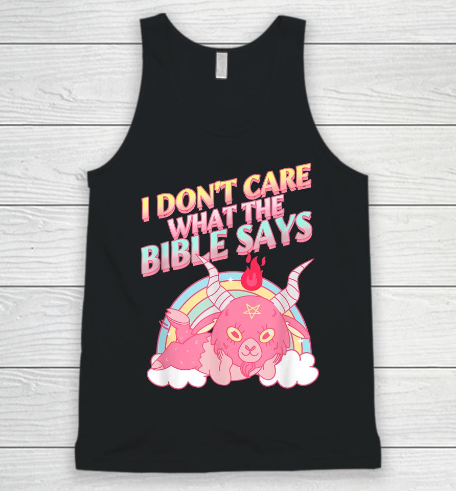 Funny I Don't Care What Bible Says Unisex Tank Top