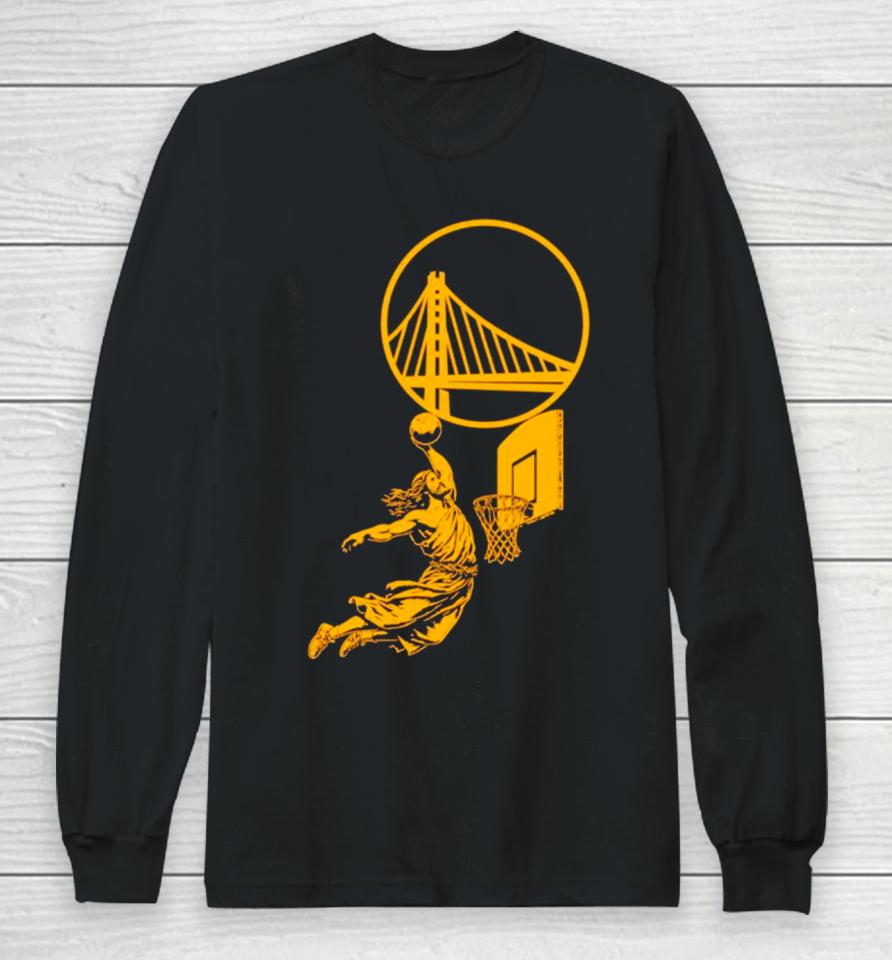 Funny Jesus Play Basketball Golden State Warriors Long Sleeve T-Shirt