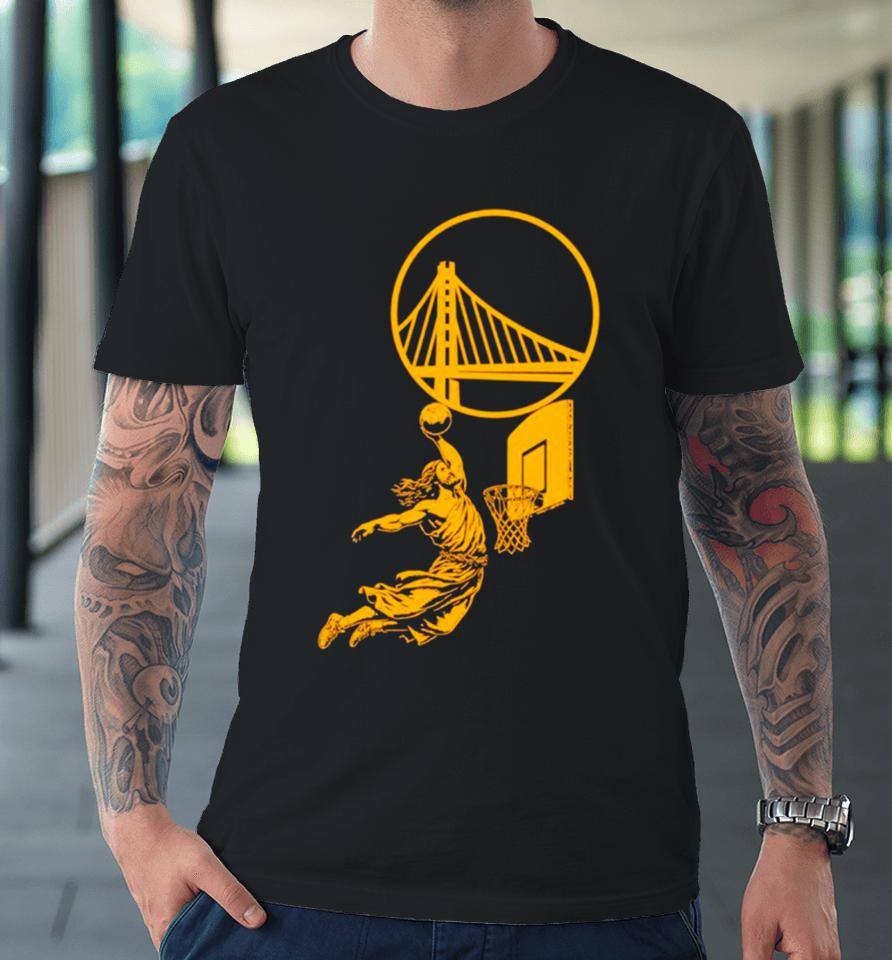 Funny Jesus Play Basketball Golden State Warriors Premium T-Shirt