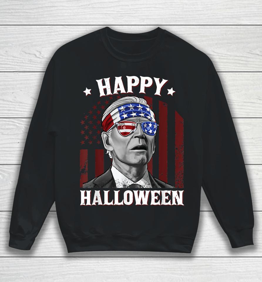 Funny Joe Biden Happy Halloween Confused 4Th Of July 2022 Sweatshirt