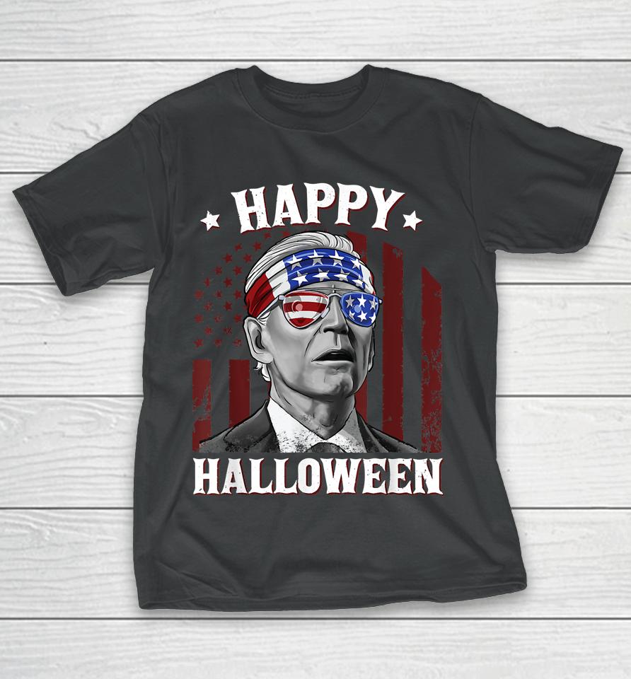 Funny Joe Biden Happy Halloween Confused 4Th Of July 2022 T-Shirt