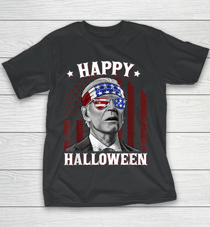 Funny Joe Biden Happy Halloween Confused 4Th Of July 2022 Youth T-Shirt