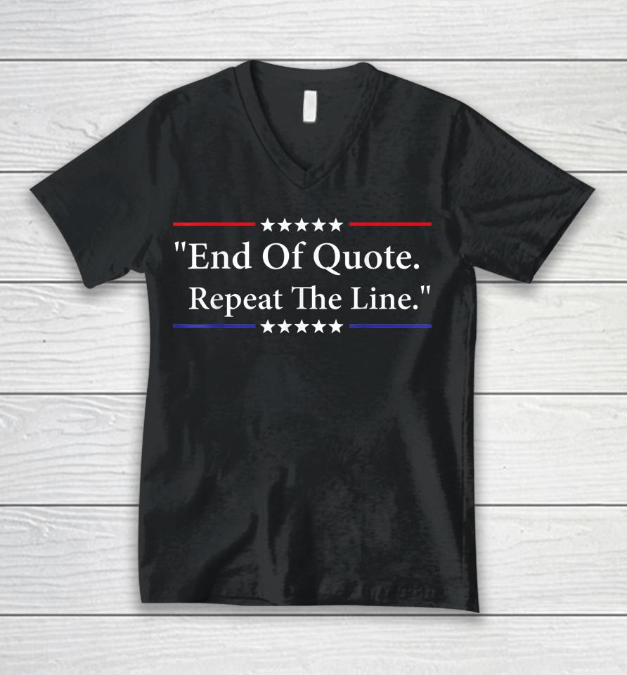 Funny Joe End Of Quote Repeat The Line Unisex V-Neck T-Shirt