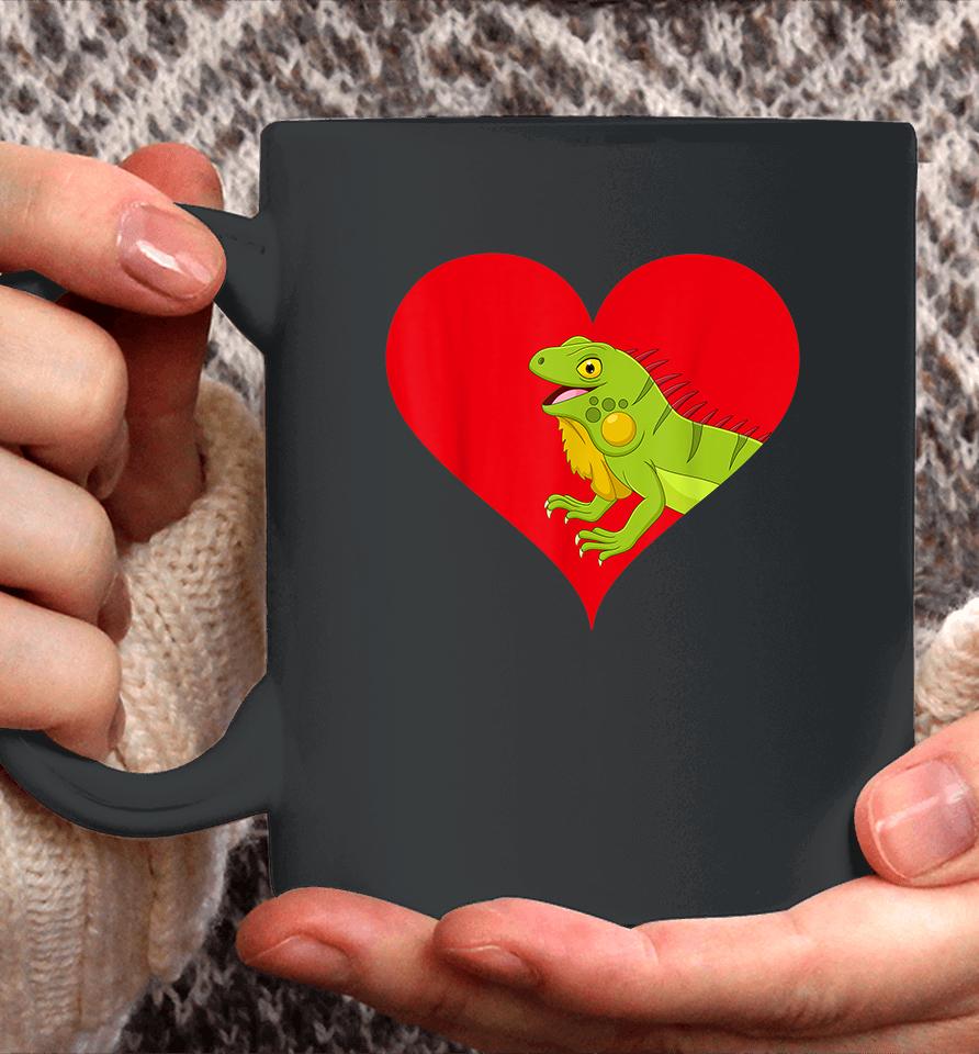 Funny Lizard Lover Heart Shape Lizard Valentines Day Coffee Mug