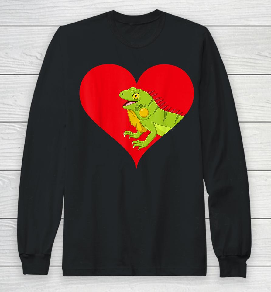 Funny Lizard Lover Heart Shape Lizard Valentines Day Long Sleeve T-Shirt