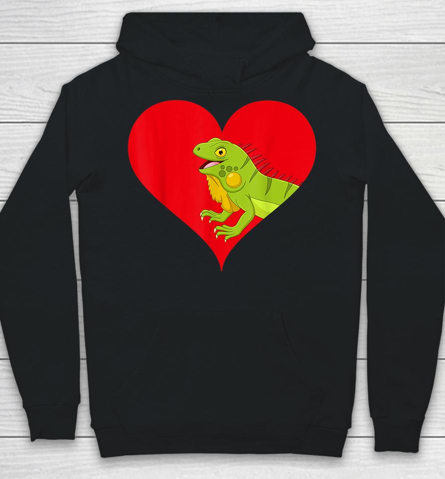 Funny Lizard Lover Heart Shape Lizard Valentines Day Hoodie