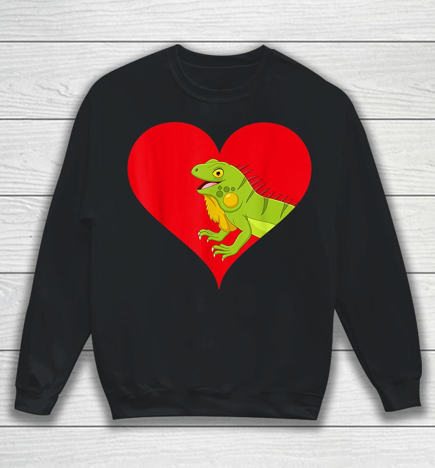 Funny Lizard Lover Heart Shape Lizard Valentines Day Sweatshirt