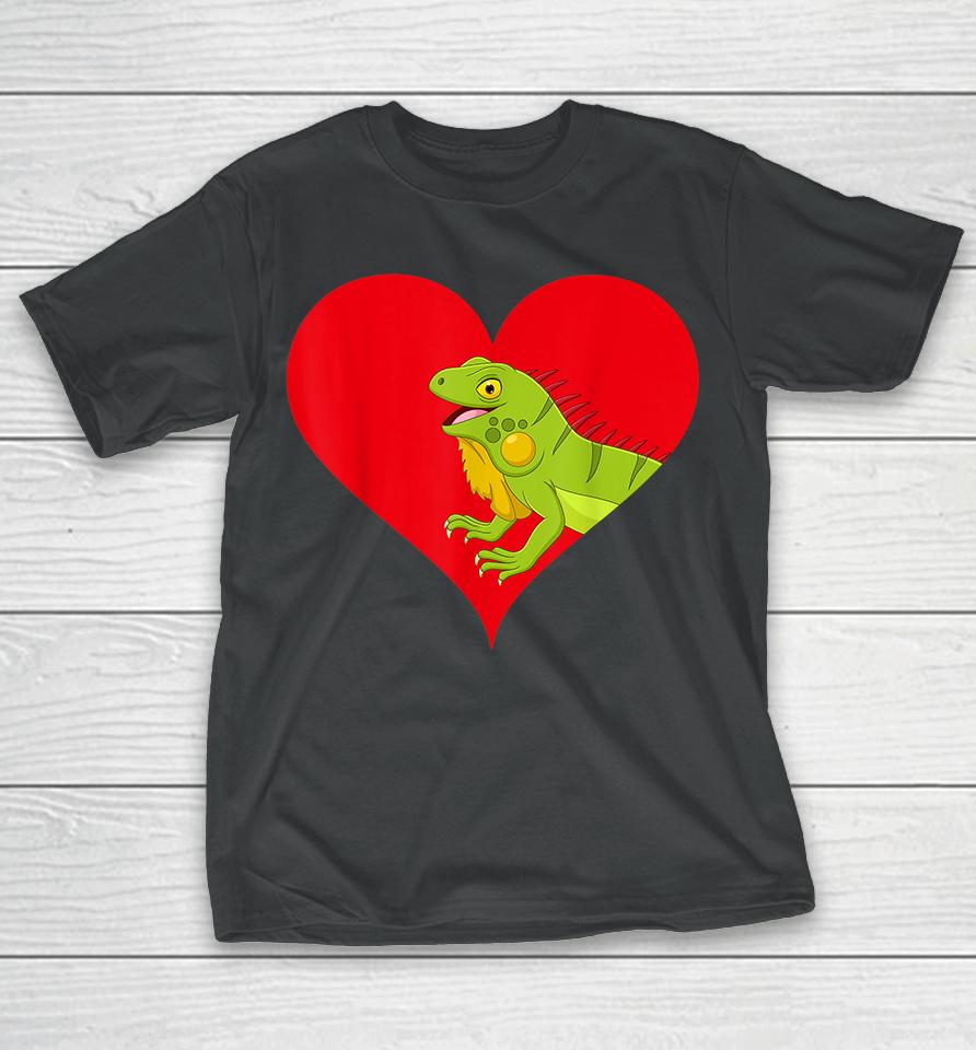 Funny Lizard Lover Heart Shape Lizard Valentines Day T-Shirt