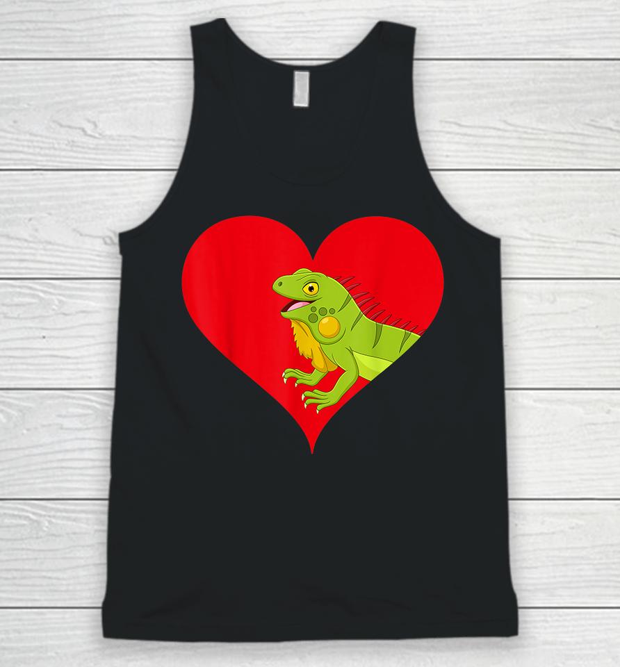 Funny Lizard Lover Heart Shape Lizard Valentines Day Unisex Tank Top