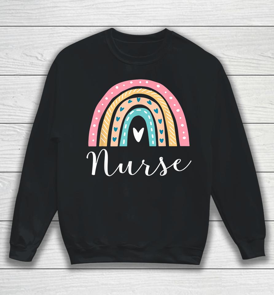 Funny Nurse Rainbow Gifts Nursing Sweatshirt