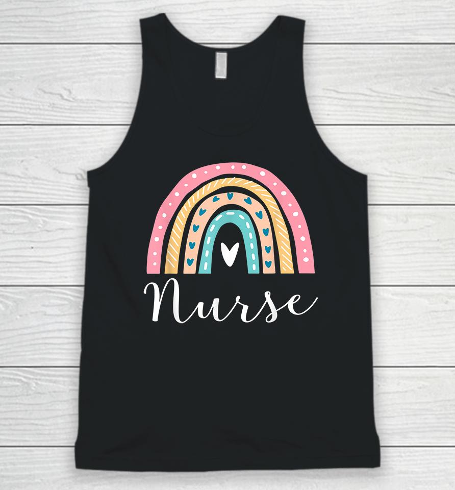 Funny Nurse Rainbow Gifts Nursing Unisex Tank Top