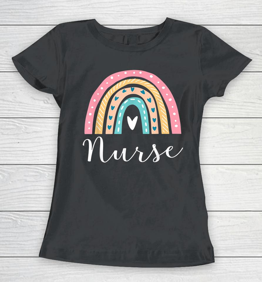 Funny Nurse Rainbow Gifts Nursing Women T-Shirt