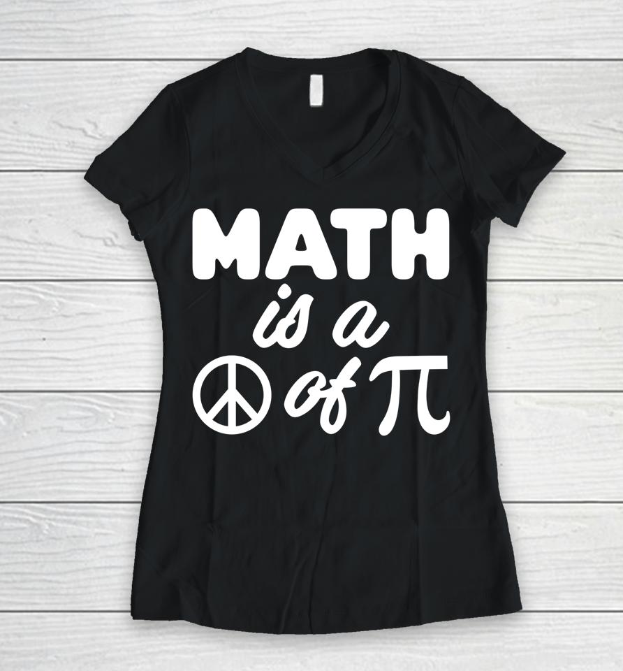 Funny Pi Math Science Teacher 3 14 Funny Pi Day Lovers Women V-Neck T-Shirt