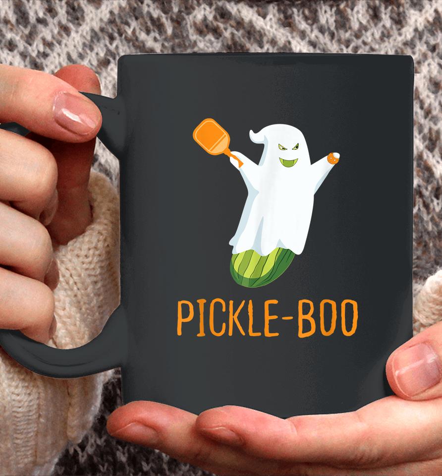 Funny Pickle Ghost Loves To Play Pickleball At Halloween Coffee Mug