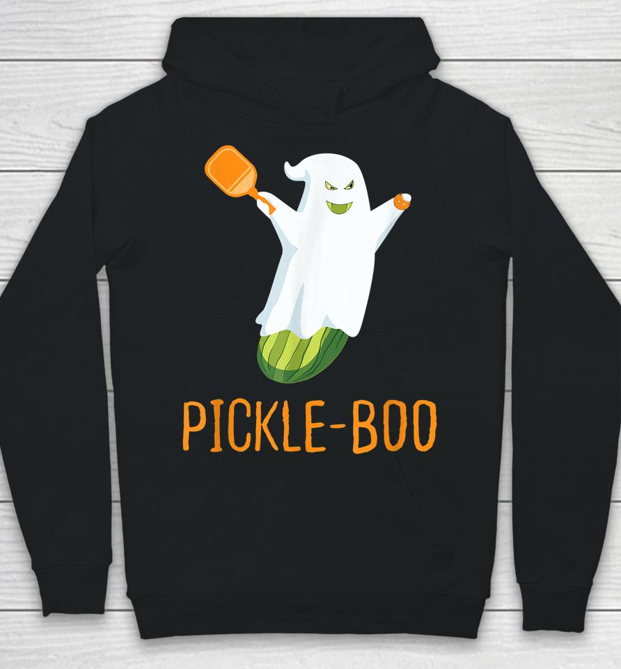 Funny Pickle Ghost Loves To Play Pickleball At Halloween Hoodie