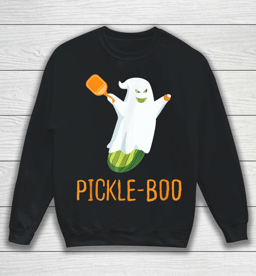 Funny Pickle Ghost Loves To Play Pickleball At Halloween Sweatshirt