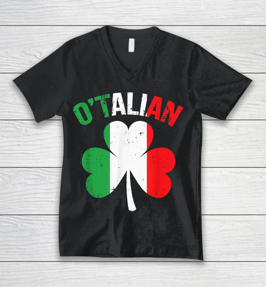 Funny Saint Patricks Day Irish Italian O'talian Unisex V-Neck T-Shirt
