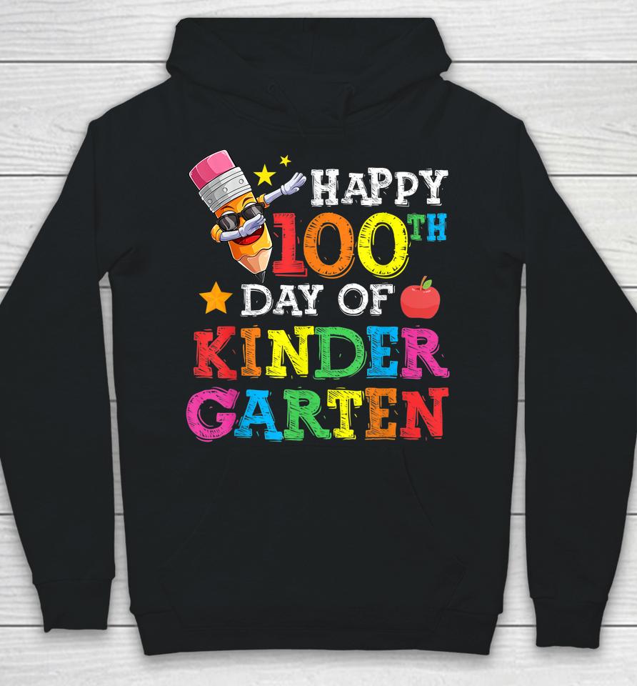 Funny School Kids Dab Crayon Happy 100Th Day Of Kindergarten Hoodie