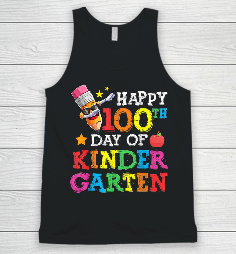 Funny School Kids Dab Crayon Happy 100Th Day Of Kindergarten Unisex Tank Top