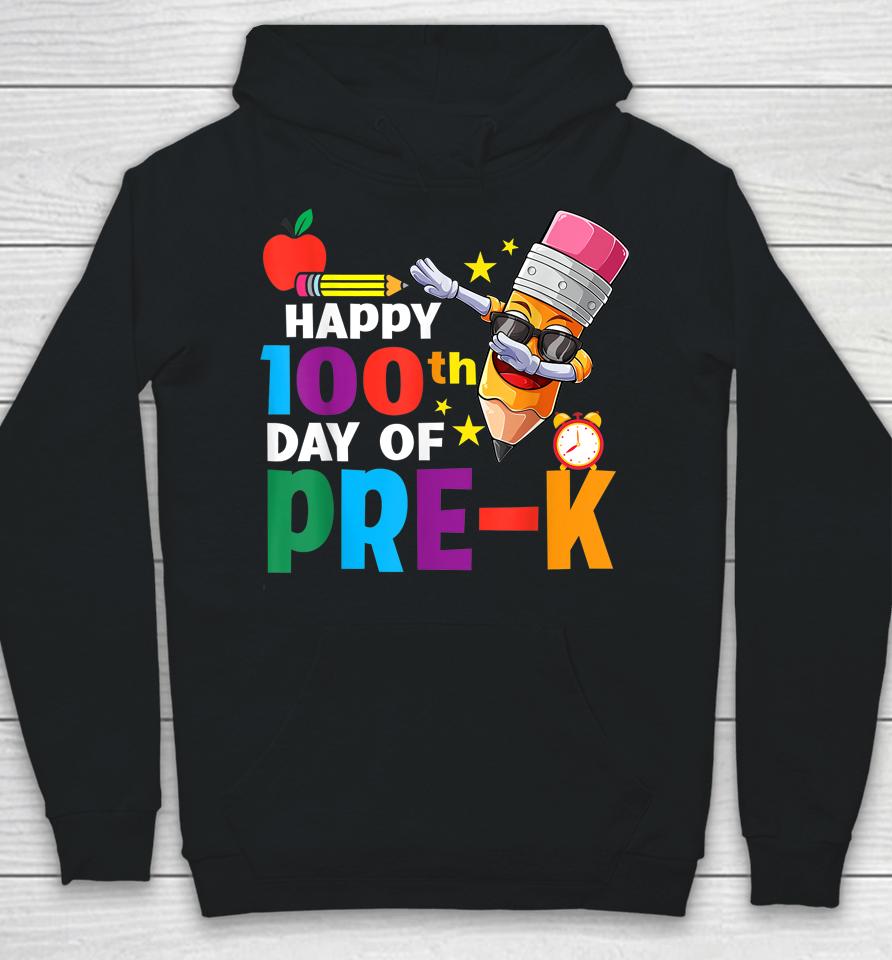Funny School Kids Dab Crayon Happy 100Th Day Of Pre-K Hoodie