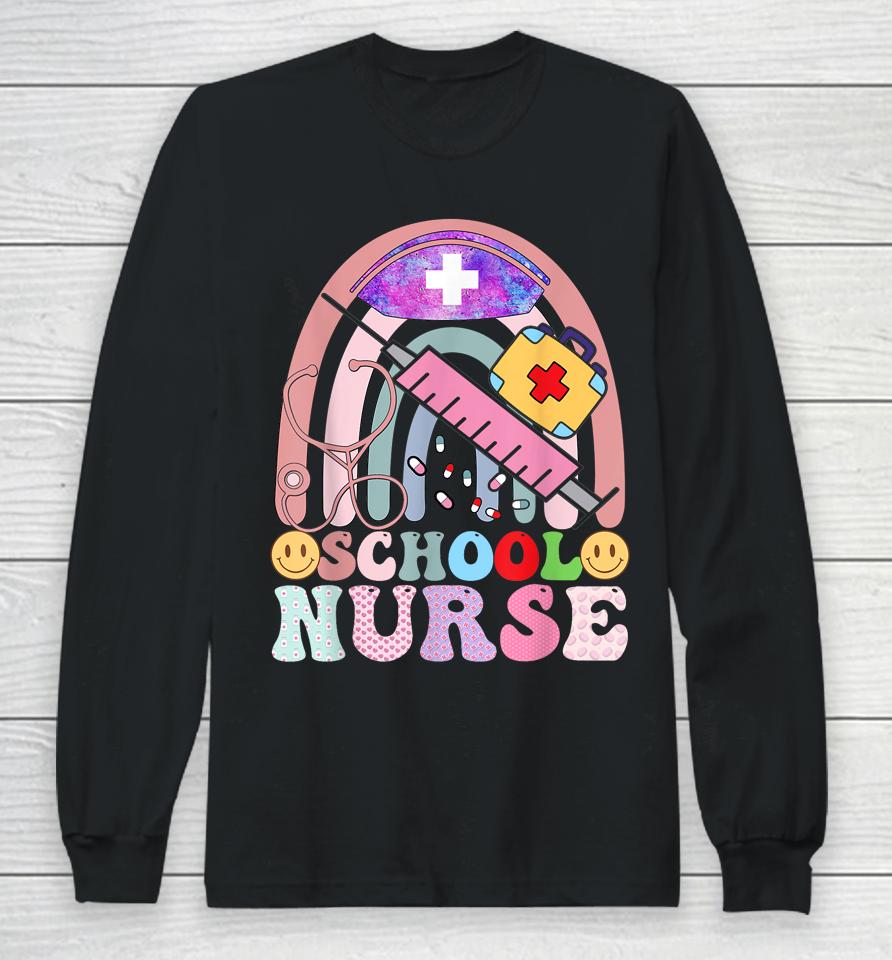 Funny School Nurse Graphic Tees Tops Back To School Long Sleeve T-Shirt