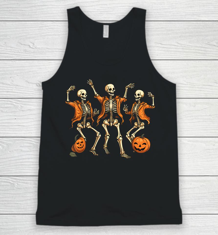 Funny Skeletons Dance Funny Halloween Unisex Tank Top