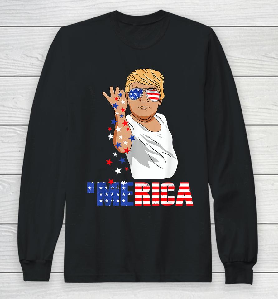 Funny Trump Salt Merica Freedom 4Th Of July Gifts Long Sleeve T-Shirt
