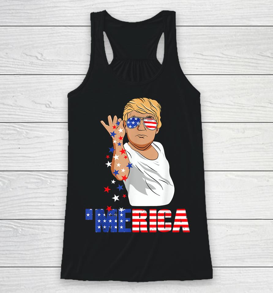 Funny Trump Salt Merica Freedom 4Th Of July Gifts Racerback Tank