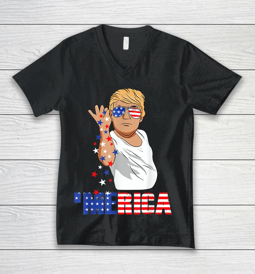 Funny Trump Salt Merica Freedom 4Th Of July Gifts Unisex V-Neck T-Shirt