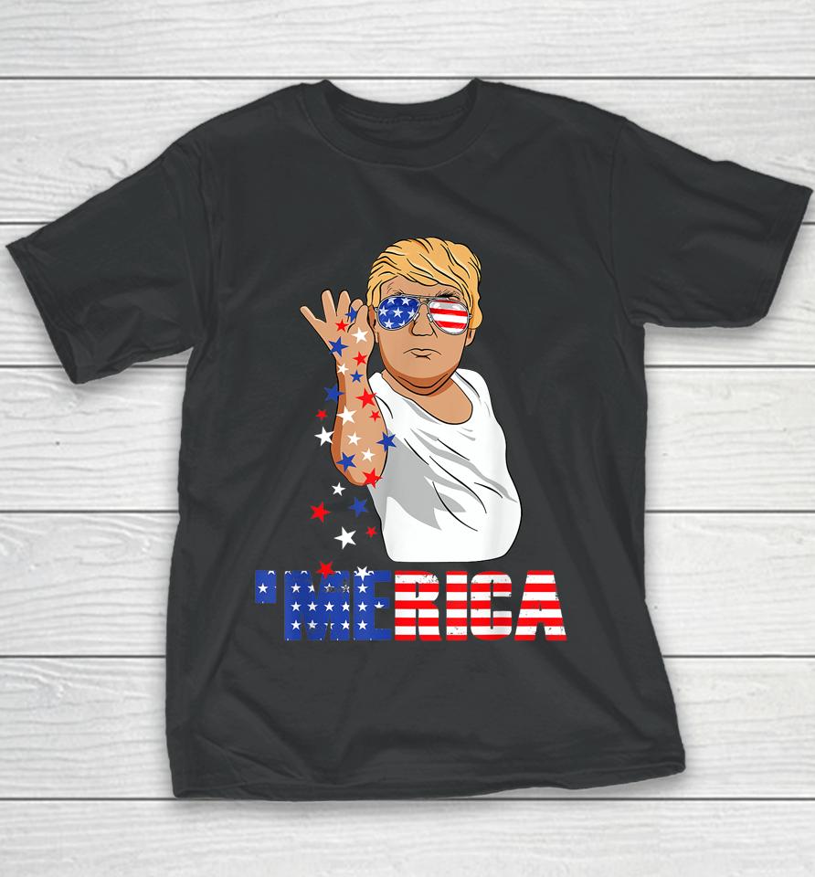 Funny Trump Salt Merica Freedom 4Th Of July Gifts Youth T-Shirt