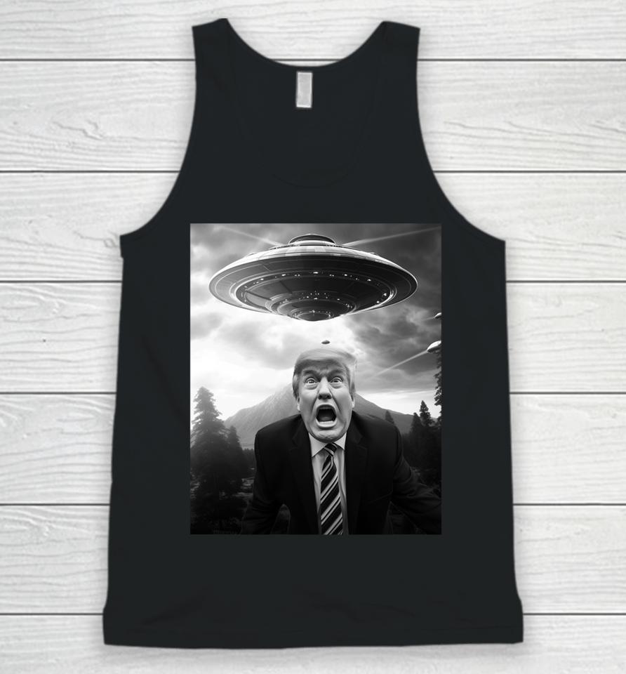Funny Trump Selfie With Ufo Funny Alien Attack Unisex Tank Top