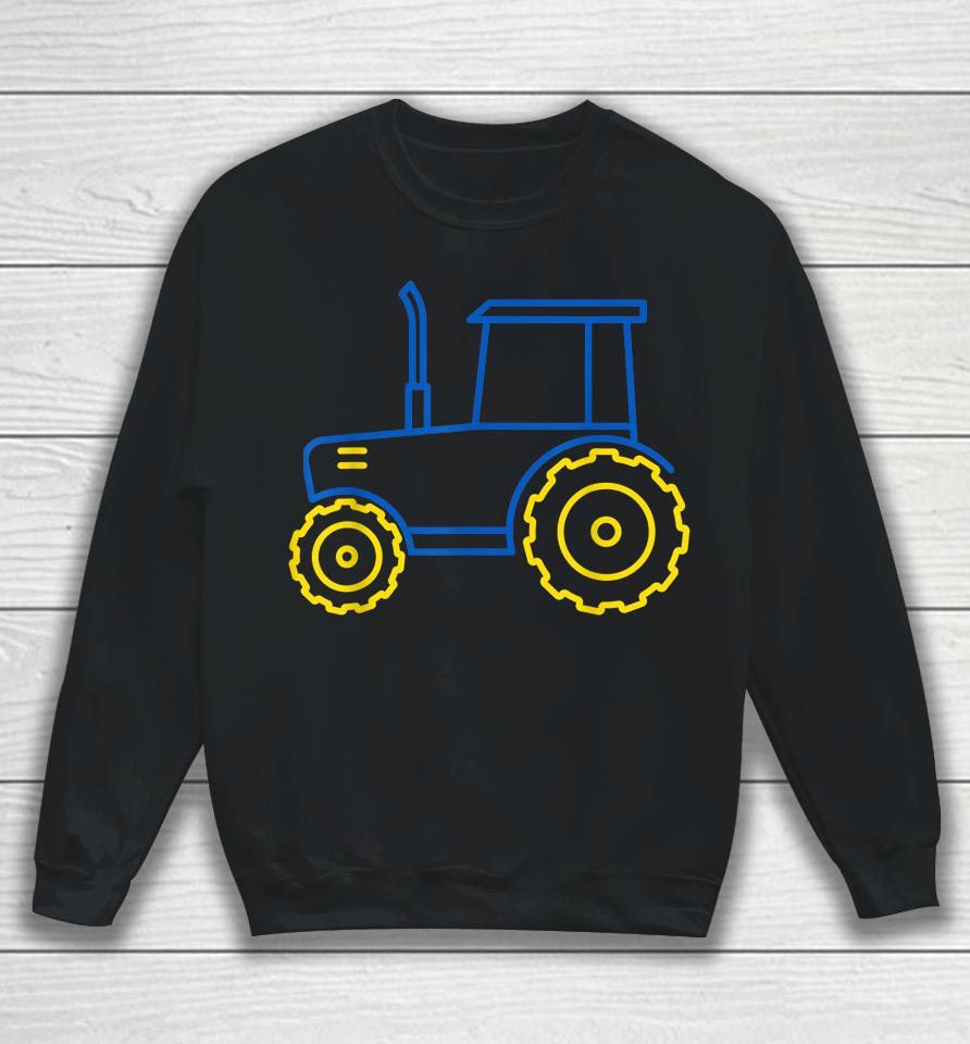 Funny Ukraine Tractor Ukrainian Flag Cool Ukraine Tractor Sweatshirt