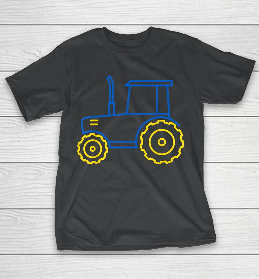 Funny Ukraine Tractor Ukrainian Flag Cool Ukraine Tractor T-Shirt