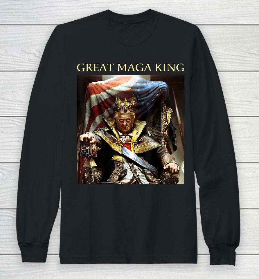 Funny Ultra Maga T Shirt Trump The Great Maga King Long Sleeve T-Shirt