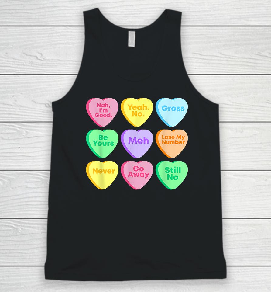 Funny Valentines Day Candy Heart Unisex Tank Top