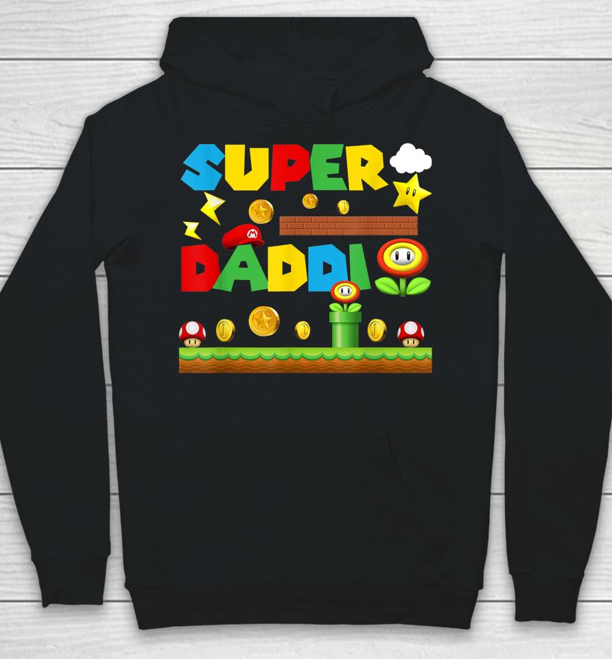 Funny Video Gaming Super Daddio Dad Happy Father's Day Hoodie