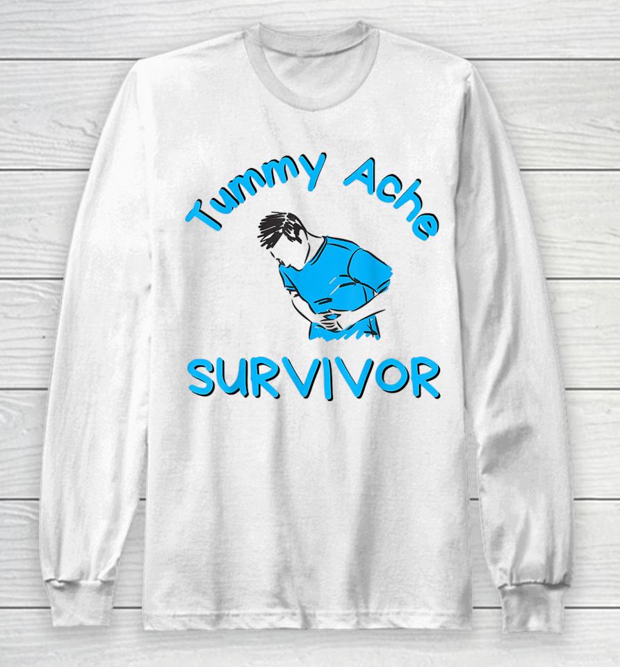 Funny Vintage Tummy Ache Survivor My Stomach Hurts Long Sleeve T-Shirt