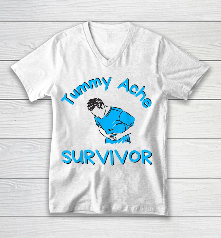 Funny Vintage Tummy Ache Survivor My Stomach Hurts Unisex V-Neck T-Shirt