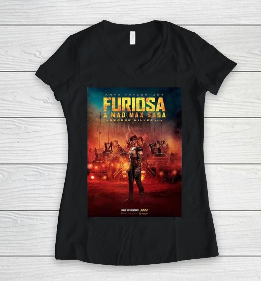 Furiosa A Mad Max Saga A George Miller Film Only In Theaters 2024 Women V-Neck T-Shirt