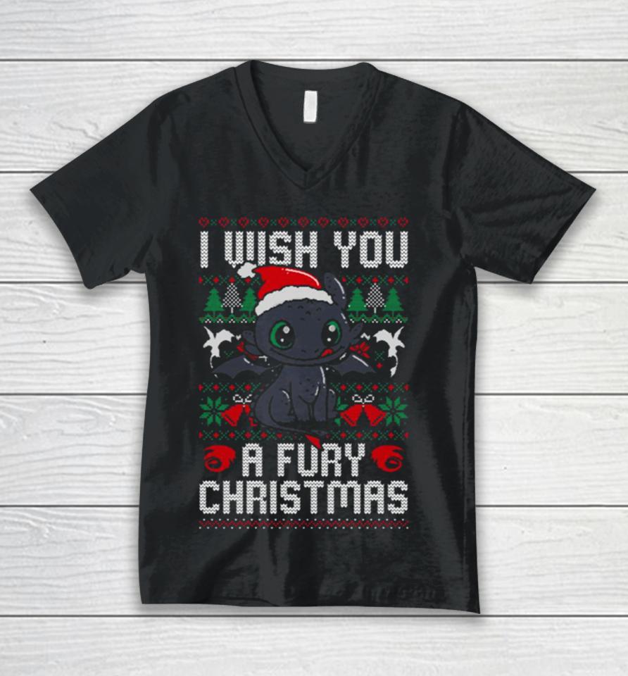 Fury Christmas Toothless Ugly Unisex V-Neck T-Shirt