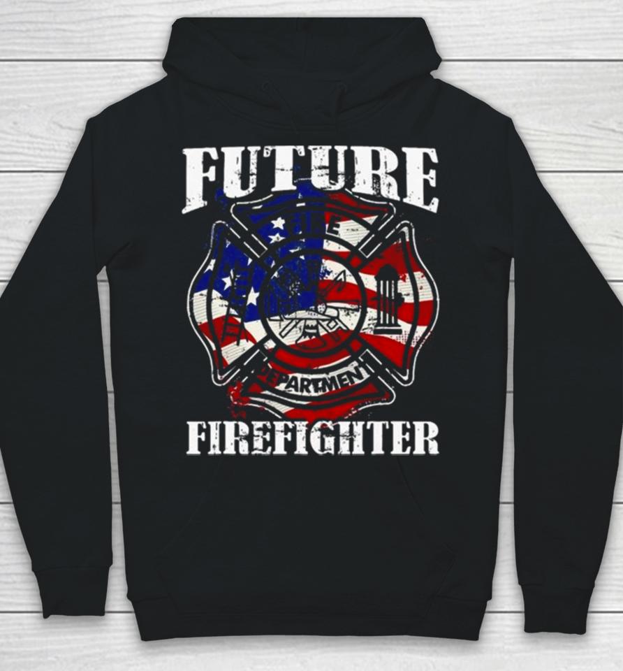 Future Firefighter Usa Flag Theme For Birthday Hoodie