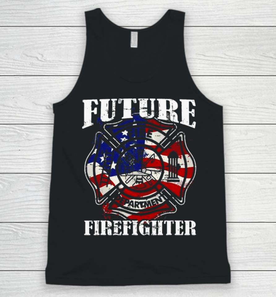 Future Firefighter Usa Flag Theme For Birthday Unisex Tank Top