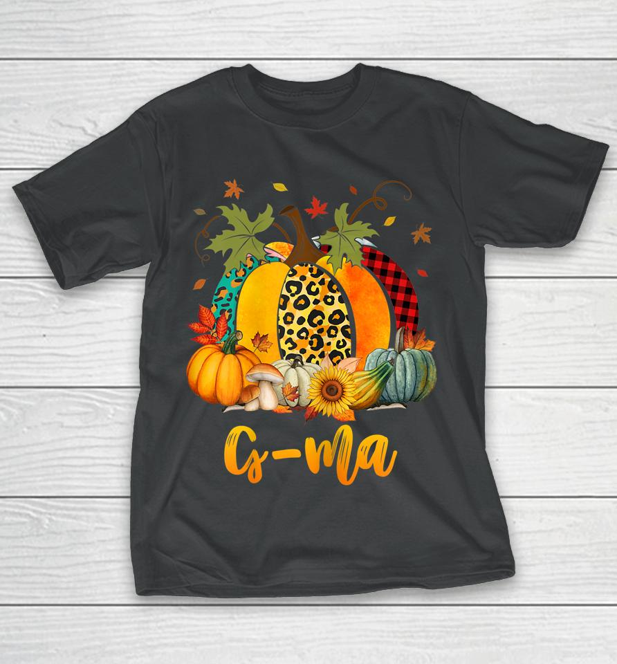 G-Ma Pumpkin Leopard Plaid Thanksgiving Family Matching T-Shirt